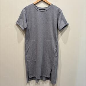 Eileen Fisher Petite Cotton T-Shirt Dress Gray - Size: PS